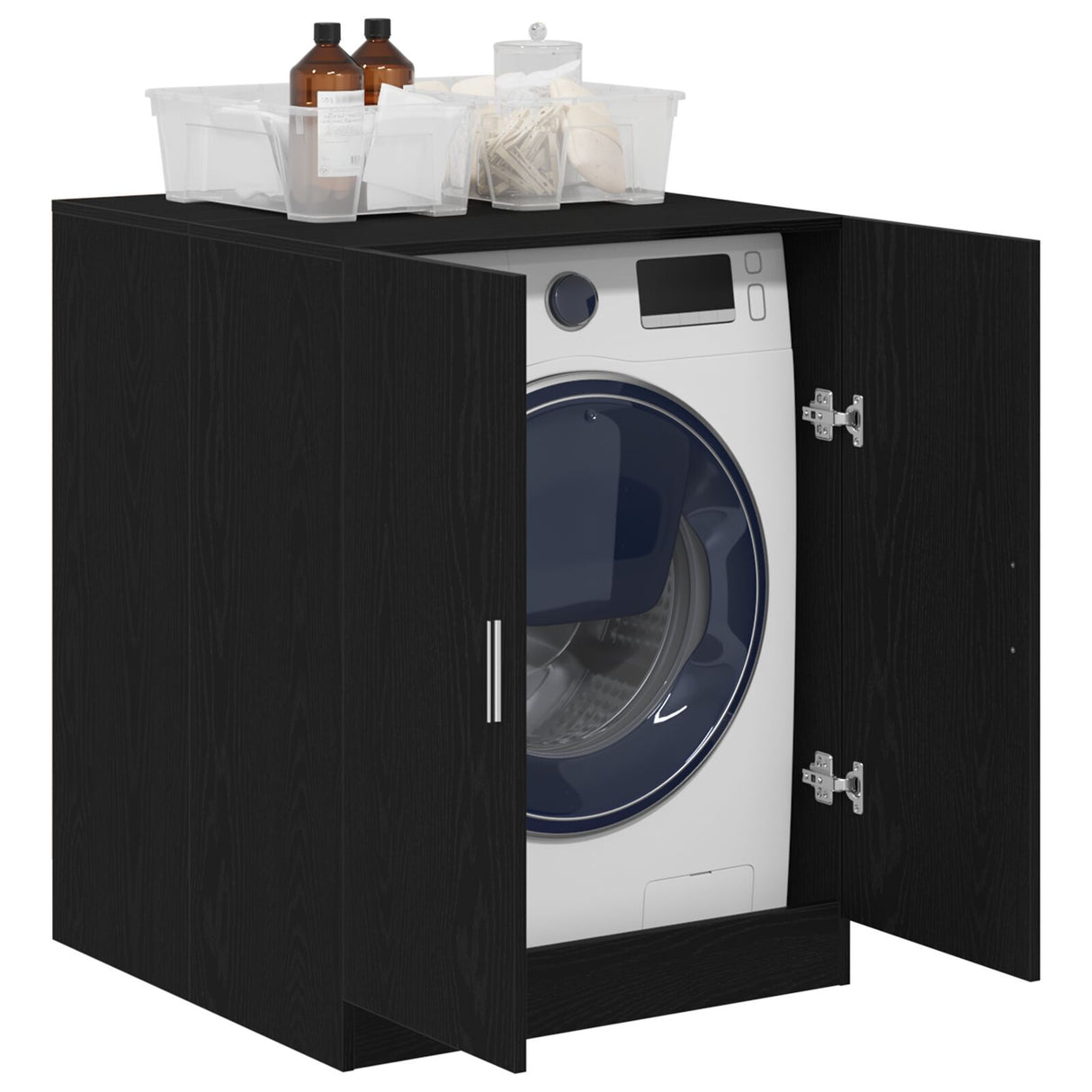 Washing Machine Cabinet - Black Oak - 70.5X71.5X91.5 Cm - Made Of Engineered Wood