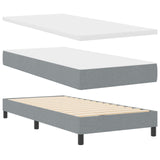 Box Spring Bed With Mattress & Led Light Grey 90X200 Cm Fabric