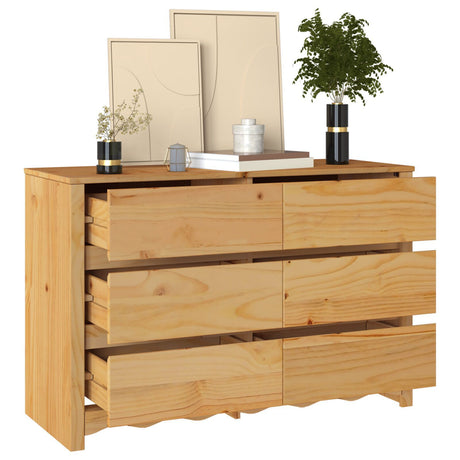 Chest Of Drawers &quot;Drammen&quot; 111X43X73,5 Cm Solid Wood Pine