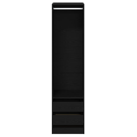 Wardrobe - Black Oak, 50X50X200 Cm, Made Of Engineered Wood