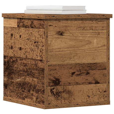 Storage Box With Lid Old Wood 30X35X35 Cm Engineered Wood