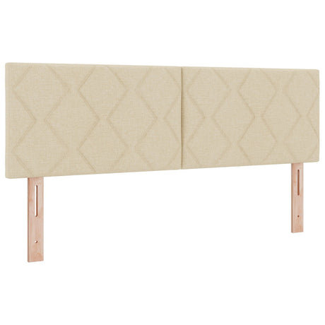 Box Spring Bed With Mattress In Cream, 140X200 Cm, Fabric