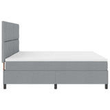 Box Spring Bed With Mattress & Led Light Grey 200X200 Cm Fabric