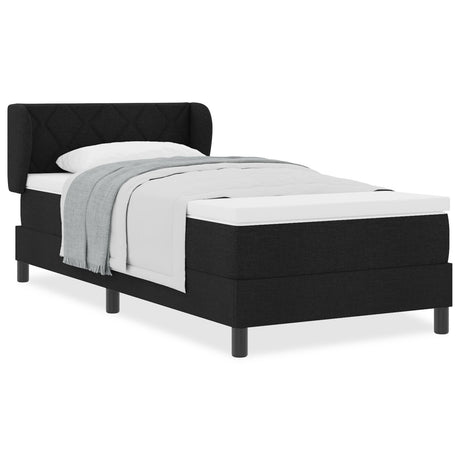 Box Spring Bed With Mattress Black 90X190 Cm Fabric