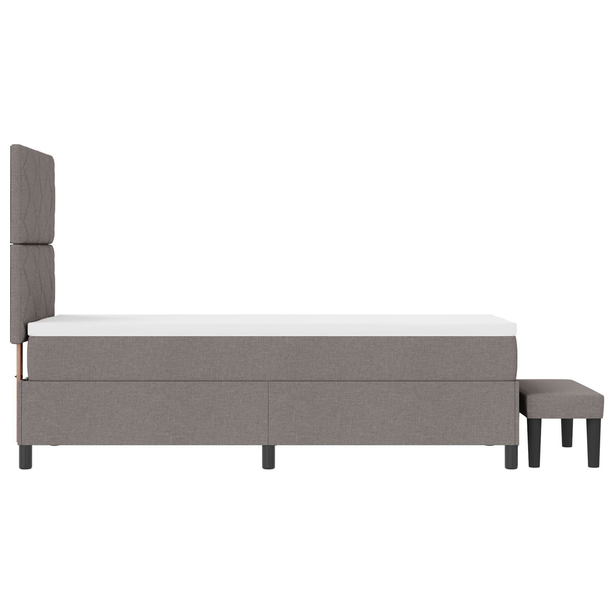 Box Spring Bed With Mattress & Bench Taupe 80X200 Cm Fabric