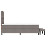 Box Spring Bed With Mattress & Bench Taupe 80X200 Cm Fabric