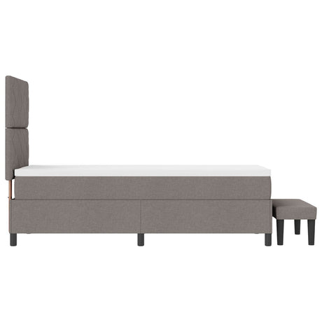 Box Spring Bed With Mattress & Bench Taupe 80X200 Cm Fabric
