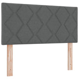 Box Spring Bed With Mattress Dark Grey 90X190 Cm Fabric,  Headboard Diamond Blocks Design Dark Grey 90 Cm Fabric