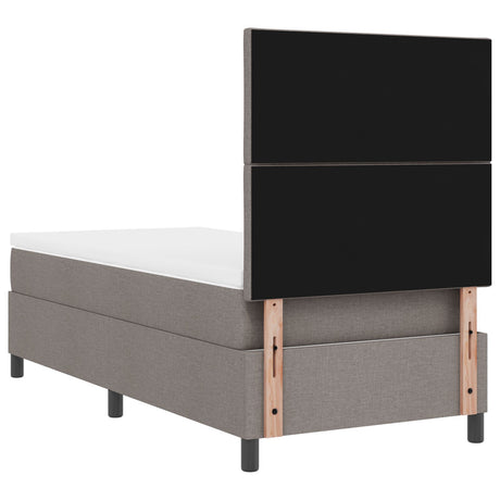 Box Spring Bed With Mattress & Led Taupe 100X200 Cm Fabric