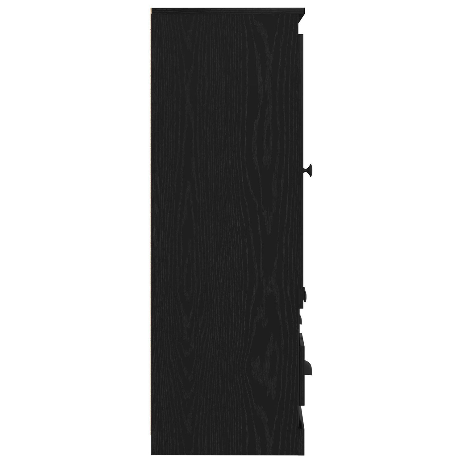 Highboard Black Oak 132X35,5X103,5 Cm Engineered Wood