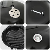 Charcoal Grill Cart With Lid Black 96X72X113 Cm Metal