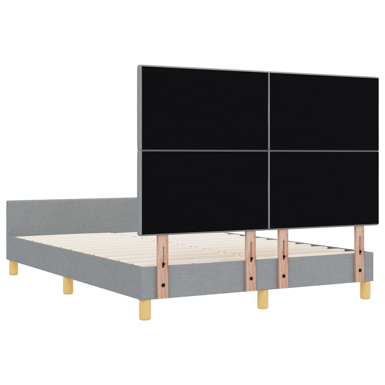 Bed Frame Light Grey 140X200 Cm Fabric