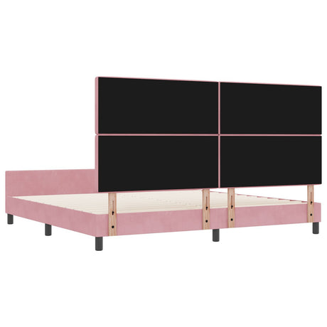 Pink Velvet Bed Frame 200X200 Cm