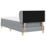 Box Spring Bed With Mattress - Light Grey, 90X200 Cm, Fabric