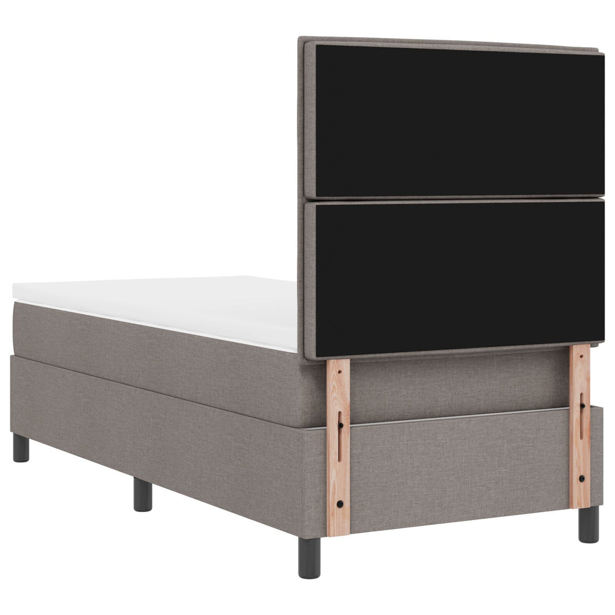 Box Spring Bed With Mattress Taupe 80X200 Cm Fabric