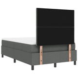 Box Spring Bed With Mattress & Led Dark Grey 120X190 Cm Fabric