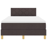 Box Spring Bed With Mattress & Led Dark Brown 120X200 Cm Fabric