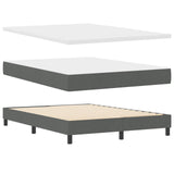 Box Spring Bed With Mattress & Led Dark Grey 140X190 Cm Fabric