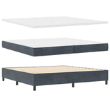 Box Spring Bed With Mattress Dark Grey 200X200 Cm Velvet