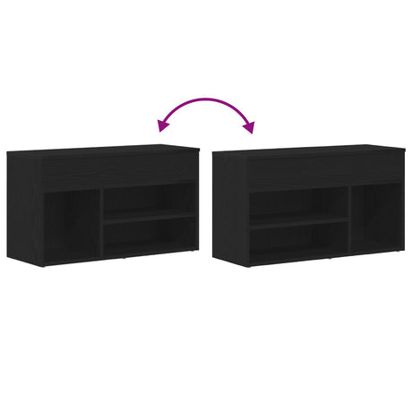 Hall Bench Black Oak 60X30X45 Cm Engineered Wood