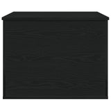 Storage Box With Lid Black Oak 60X42X46 Cm Engineered Wood
