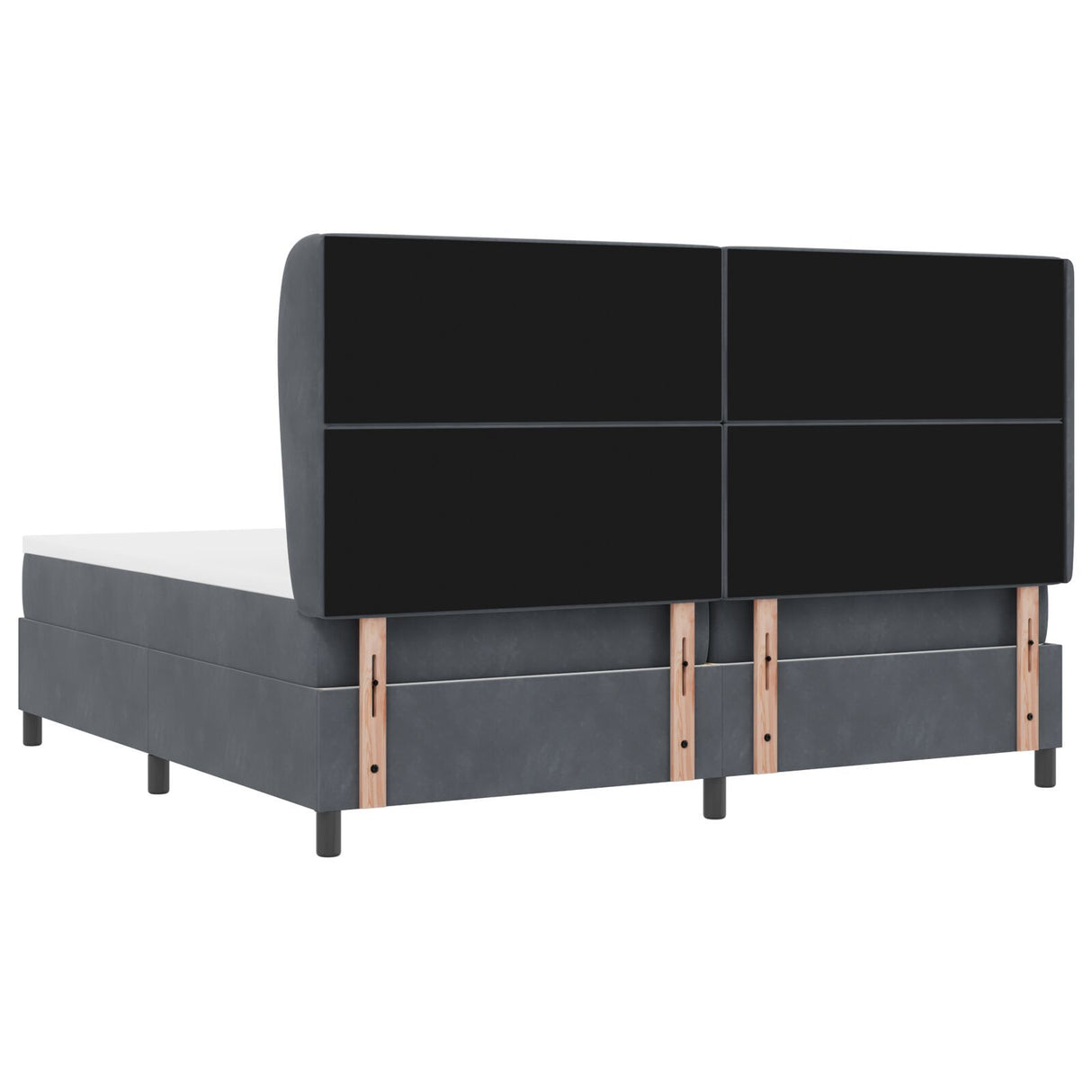 Box Spring Bed With Mattress Dark Grey 200X200 Cm Velvet