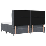 Box Spring Bed With Mattress Dark Grey 200X200 Cm Velvet