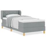 Box Spring Bed With Mattress - Light Grey, 90X200 Cm, Fabric