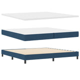 Box Spring Bed With Mattress Blue 200X200 Cm Fabric