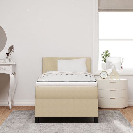 Box Spring Bed With Mattress Light Green Grey 80X200 Cm Corduroy Fabric