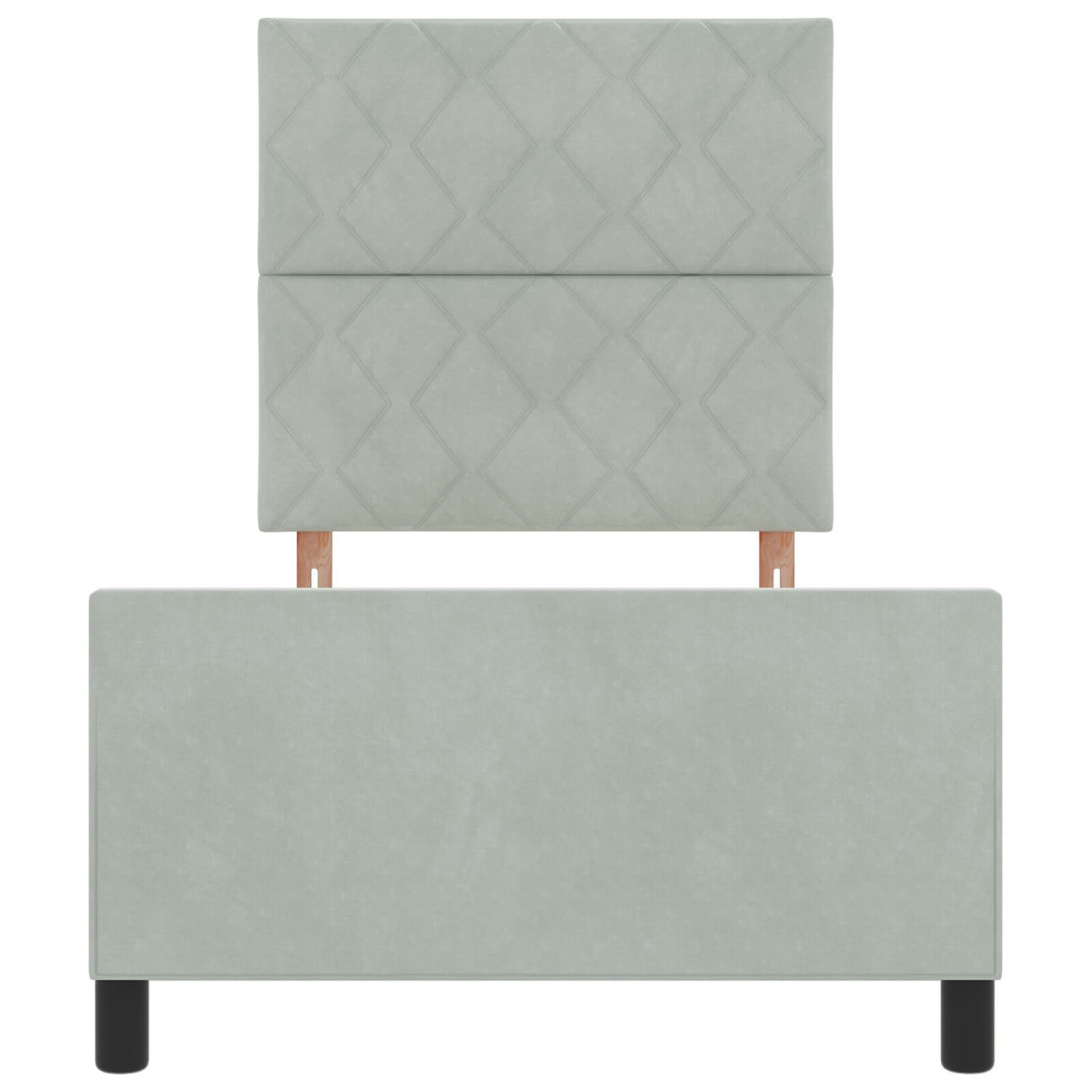 Bed Frame Light Grey 100X200 Cm Velvet