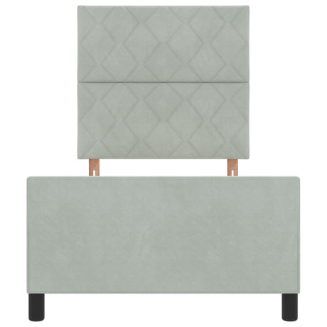 Bed Frame Light Grey 100X200 Cm Velvet