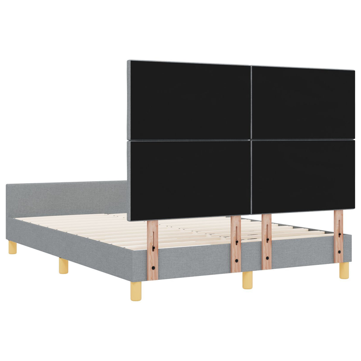 Bed Frame Light Grey 140X200 Cm Fabric