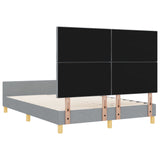Bed Frame Light Grey 140X200 Cm Fabric