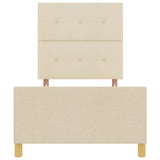 Bed Frame Cream 100X200 Cm Fabric