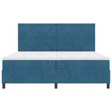 Box Spring Bed With Mattress & Led Dark Blue 200X200 Cm Velvet
