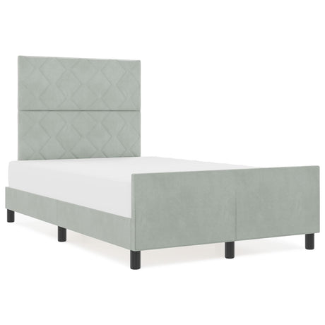 Bed Frame Light Grey 120X200 Cm Velvet