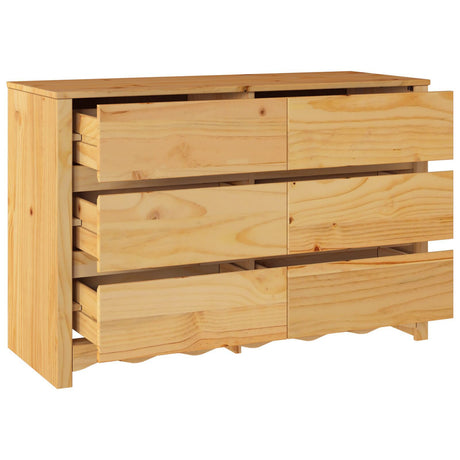 Chest Of Drawers &quot;Drammen&quot; 111X43X73,5 Cm Solid Wood Pine