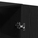 Wall Mounted Cabinet Black Oak 69,5X34X90 Cm Engineered Wood