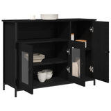 Sideboard Black Oak 100X35X75 Cm Engineered Wood