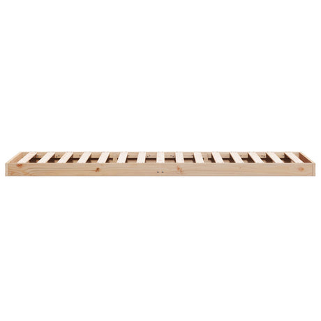 Floor Bed Frame White 100X220 Cm Solid Wood Pine