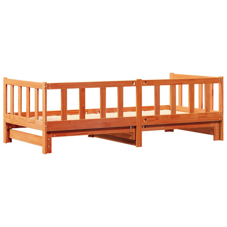 Pull-Out Day Bed Without Mattress Wax Brown 2X(90X190) Cm