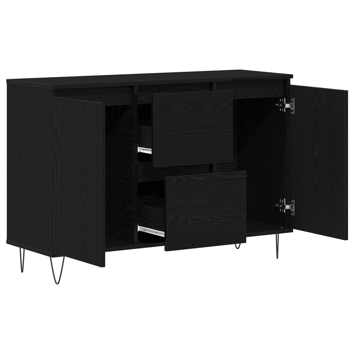 Sideboard Black Oak 101,5X35X70 Cm Engineered Wood