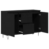 Sideboard Black Oak 101,5X35X70 Cm Engineered Wood