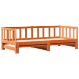 Day Bed With Trundle Wax Brown 180X200 Cm Solid Wood Pine