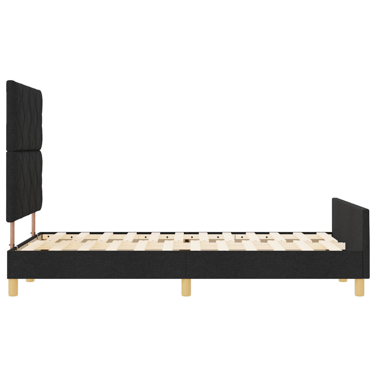 Black Fabric Bed Frame 120X200 Cm