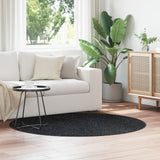 Shaggy Rug With Latex Backing Dark Grey Ø160 Cm