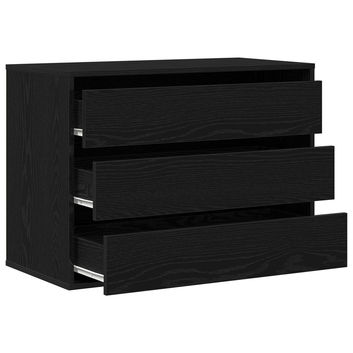 Corner Chest Of Drawers Black Oak 80X41X58 Cm Engineered Wood