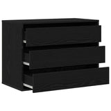 Corner Chest Of Drawers Black Oak 80X41X58 Cm Engineered Wood