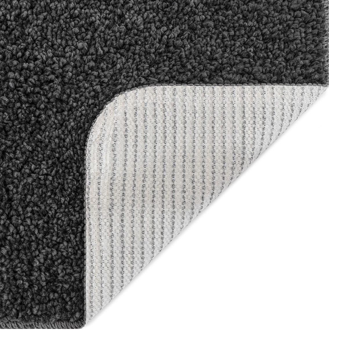 Shaggy Rug With Latex Backing Dark Grey 160X160 Cm